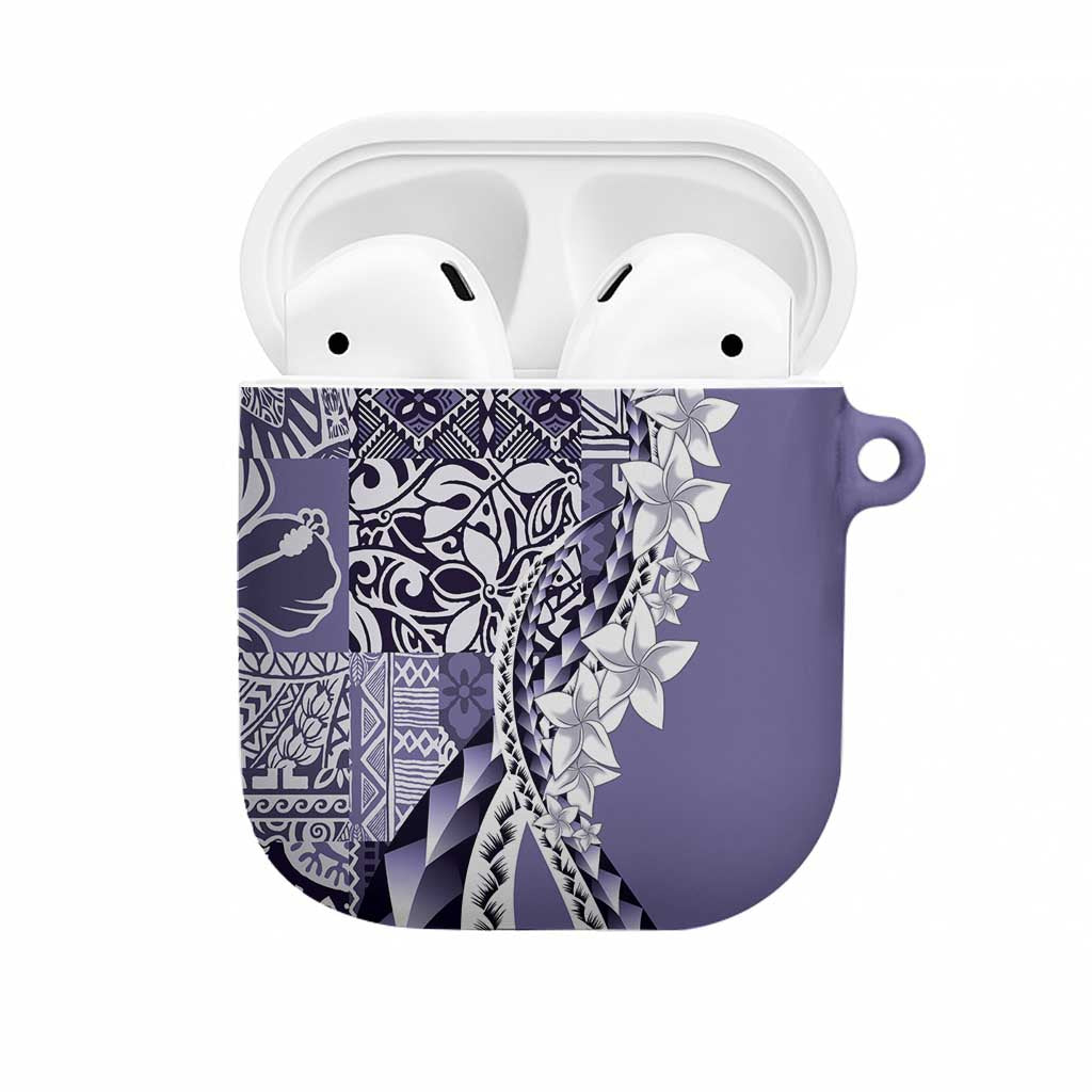 Aloha Vintage Plumeria Hawaiian Tapa Pattern AirPods Case Purple Hawaiian Tapa Pattern LT9 Purple - Polynesian Pride