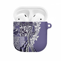 Aloha Vintage Plumeria Hawaiian Tapa Pattern AirPods Case Purple Hawaiian Tapa Pattern LT9 Purple - Polynesian Pride
