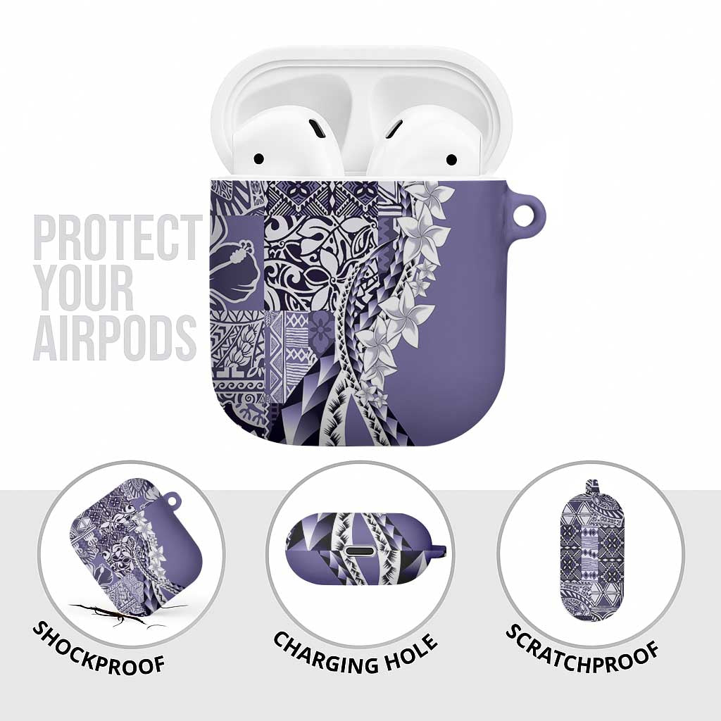 Aloha Vintage Plumeria Hawaiian Tapa Pattern AirPods Case Purple Hawaiian Tapa Pattern LT9 - Polynesian Pride