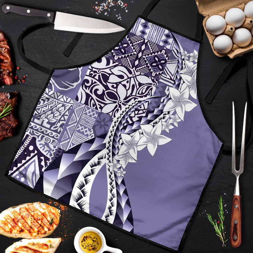 Aloha Vintage Plumeria Hawaiian Tapa Pattern Apron Purple Hawaiian Tapa Pattern LT9 Purple - Polynesian Pride