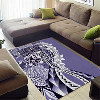 Aloha Vintage Plumeria Hawaiian Tapa Pattern Area Rug Purple Hawaiian Tapa Pattern - Polynesian Pride