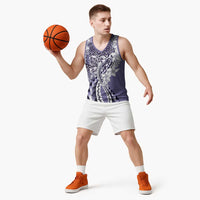 Aloha Vintage Plumeria Hawaiian Tapa Pattern Basketball Jersey Purple Hawaiian Tapa Pattern LT9 - Polynesian Pride