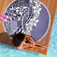 Aloha Vintage Plumeria Hawaiian Tapa Pattern Beach Blanket Purple Hawaiian Tapa Pattern LT9 - Polynesian Pride