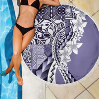 Aloha Vintage Plumeria Hawaiian Tapa Pattern Beach Blanket Purple Hawaiian Tapa Pattern LT9 - Polynesian Pride