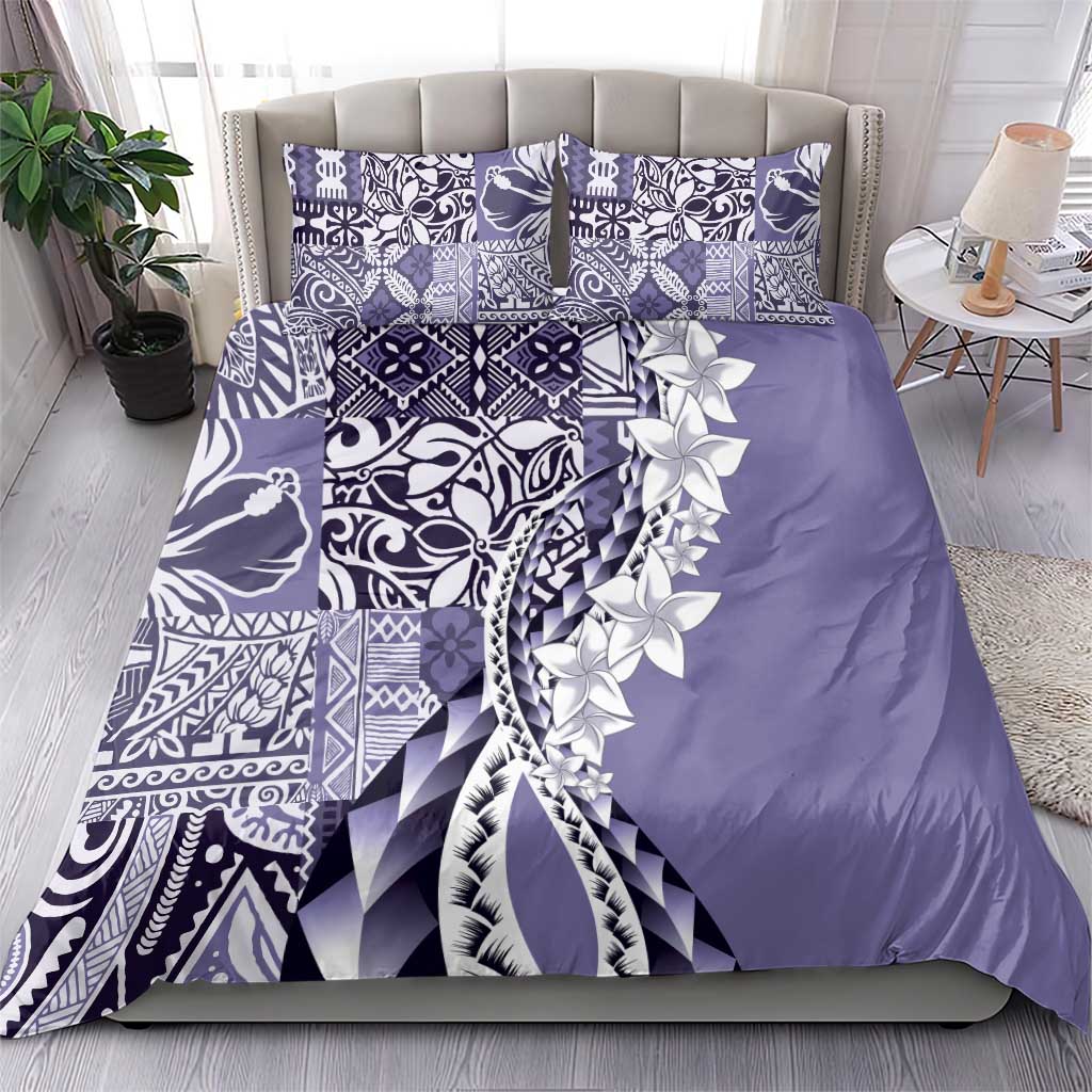 Aloha Vintage Plumeria Hawaiian Tapa Pattern Bedding Set Purple Hawaiian Tapa Pattern - Polynesian Pride