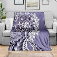 Aloha Vintage Plumeria Hawaiian Tapa Pattern Blanket Purple Hawaiian Tapa Pattern - Polynesian Pride