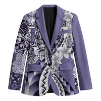Aloha Vintage Plumeria Hawaiian Tapa Pattern Blazer Purple Hawaiian Tapa Pattern LT9 Unisex Purple - Polynesian Pride