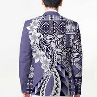 Aloha Vintage Plumeria Hawaiian Tapa Pattern Blazer Purple Hawaiian Tapa Pattern LT9 - Polynesian Pride