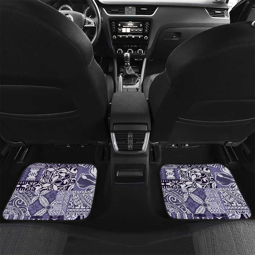 Aloha Vintage Plumeria Hawaiian Tapa Pattern Car Mats Purple Hawaiian Tapa Pattern - Polynesian Pride