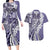 Aloha Vintage Plumeria Hawaiian Tapa Pattern Couples Matching Long Sleeve Bodycon Dress and Hawaiian Shirt Purple Hawaiian Tapa Pattern - Polynesian Pride