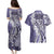 Aloha Vintage Plumeria Hawaiian Tapa Pattern Couples Matching Puletasi and Hawaiian Shirt Purple Hawaiian Tapa Pattern - Polynesian Pride