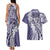 Aloha Vintage Plumeria Hawaiian Tapa Pattern Couples Matching Tank Maxi Dress and Hawaiian Shirt Purple Hawaiian Tapa Pattern - Polynesian Pride