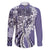 Aloha Vintage Plumeria Hawaiian Tapa Pattern Family Matching Off Shoulder Maxi Dress and Hawaiian Shirt Purple Hawaiian Tapa Pattern - Polynesian Pride