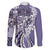 Aloha Vintage Plumeria Hawaiian Tapa Pattern Family Matching Short Sleeve Bodycon Dress and Hawaiian Shirt Purple Hawaiian Tapa Pattern - Polynesian Pride