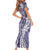 Aloha Vintage Plumeria Hawaiian Tapa Pattern Family Matching Short Sleeve Bodycon Dress and Hawaiian Shirt Purple Hawaiian Tapa Pattern - Polynesian Pride