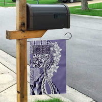 Aloha Vintage Plumeria Hawaiian Tapa Pattern Garden Flag Purple Hawaiian Tapa Pattern - Polynesian Pride