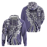 Aloha Vintage Plumeria Hawaiian Tapa Pattern Hoodie Purple Hawaiian Tapa Pattern - Polynesian Pride