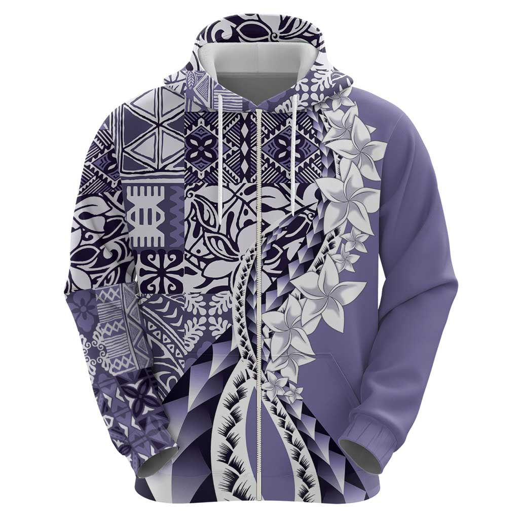 Aloha Vintage Plumeria Hawaiian Tapa Pattern Hoodie Purple Hawaiian Tapa Pattern - Polynesian Pride