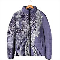 Aloha Vintage Plumeria Hawaiian Tapa Pattern Padded Jacket Purple Hawaiian Tapa Pattern LT9 - Polynesian Pride