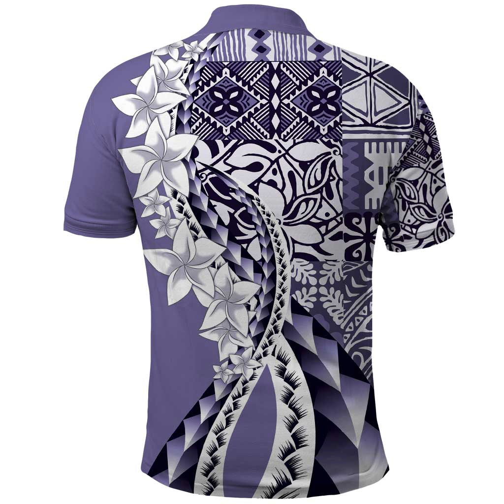 Aloha Vintage Plumeria Hawaiian Tapa Pattern Polo Shirt Purple Hawaiian Tapa Pattern - Polynesian Pride