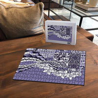 Aloha Vintage Plumeria Hawaiian Tapa Pattern Puzzle Purple Hawaiian Tapa Pattern LT9 - Polynesian Pride