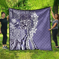 Aloha Vintage Plumeria Hawaiian Tapa Pattern Quilt Purple Hawaiian Tapa Pattern - Polynesian Pride