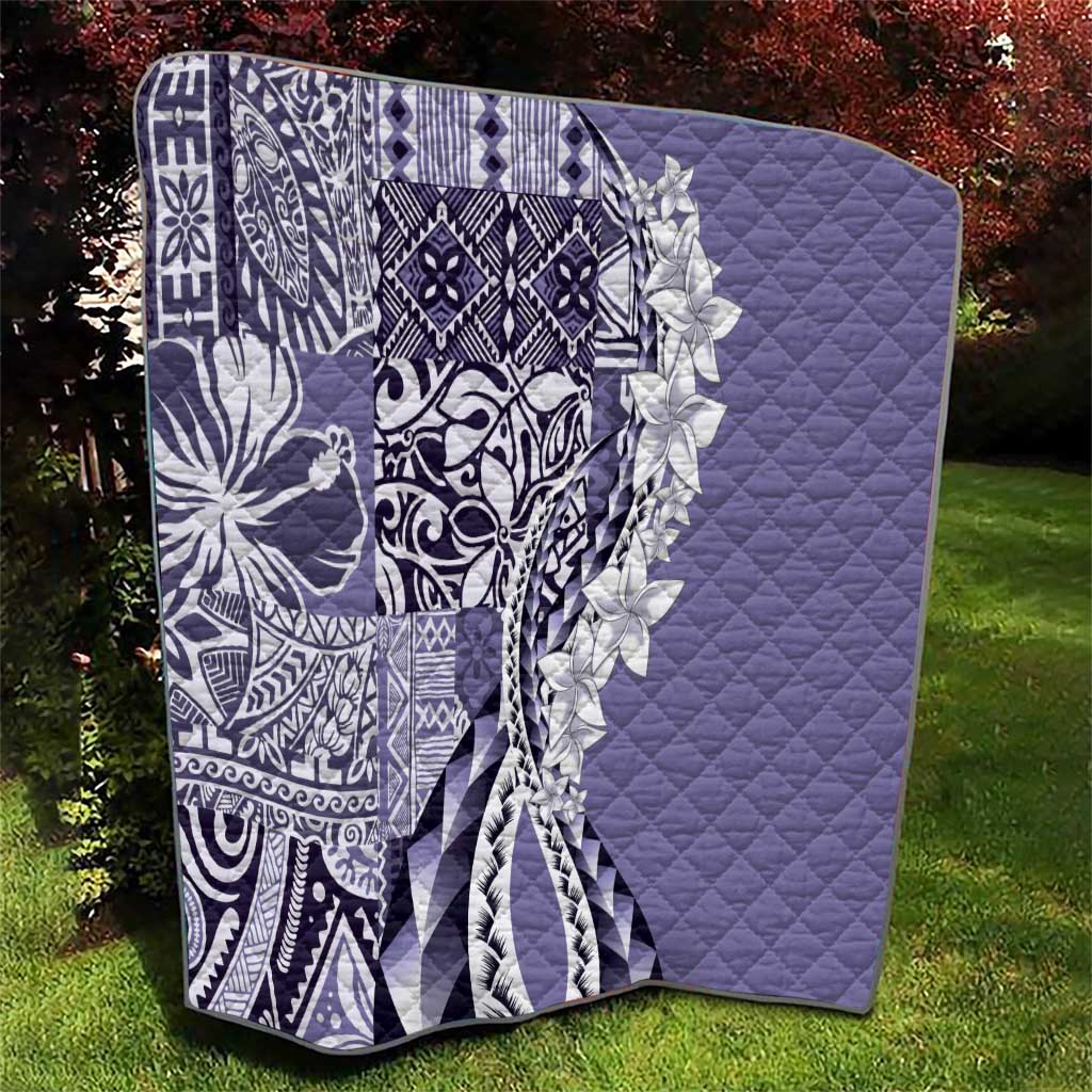 Aloha Vintage Plumeria Hawaiian Tapa Pattern Quilt Purple Hawaiian Tapa Pattern - Polynesian Pride