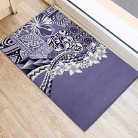 Aloha Vintage Plumeria Hawaiian Tapa Pattern Rubber Doormat Purple Hawaiian Tapa Pattern LT9 - Polynesian Pride