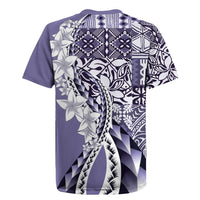 Aloha Vintage Plumeria Hawaiian Tapa Pattern Rugby Jersey Purple Hawaiian Tapa Pattern LT9 - Polynesian Pride