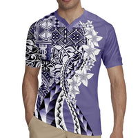 Aloha Vintage Plumeria Hawaiian Tapa Pattern Rugby Jersey Purple Hawaiian Tapa Pattern LT9 - Polynesian Pride