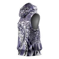 Aloha Vintage Plumeria Hawaiian Tapa Pattern Sleeveless Hoodie Purple Hawaiian Tapa Pattern LT9 - Polynesian Pride