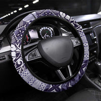 Aloha Vintage Plumeria Hawaiian Tapa Pattern Steering Wheel Cover Purple Hawaiian Tapa Pattern - Polynesian Pride