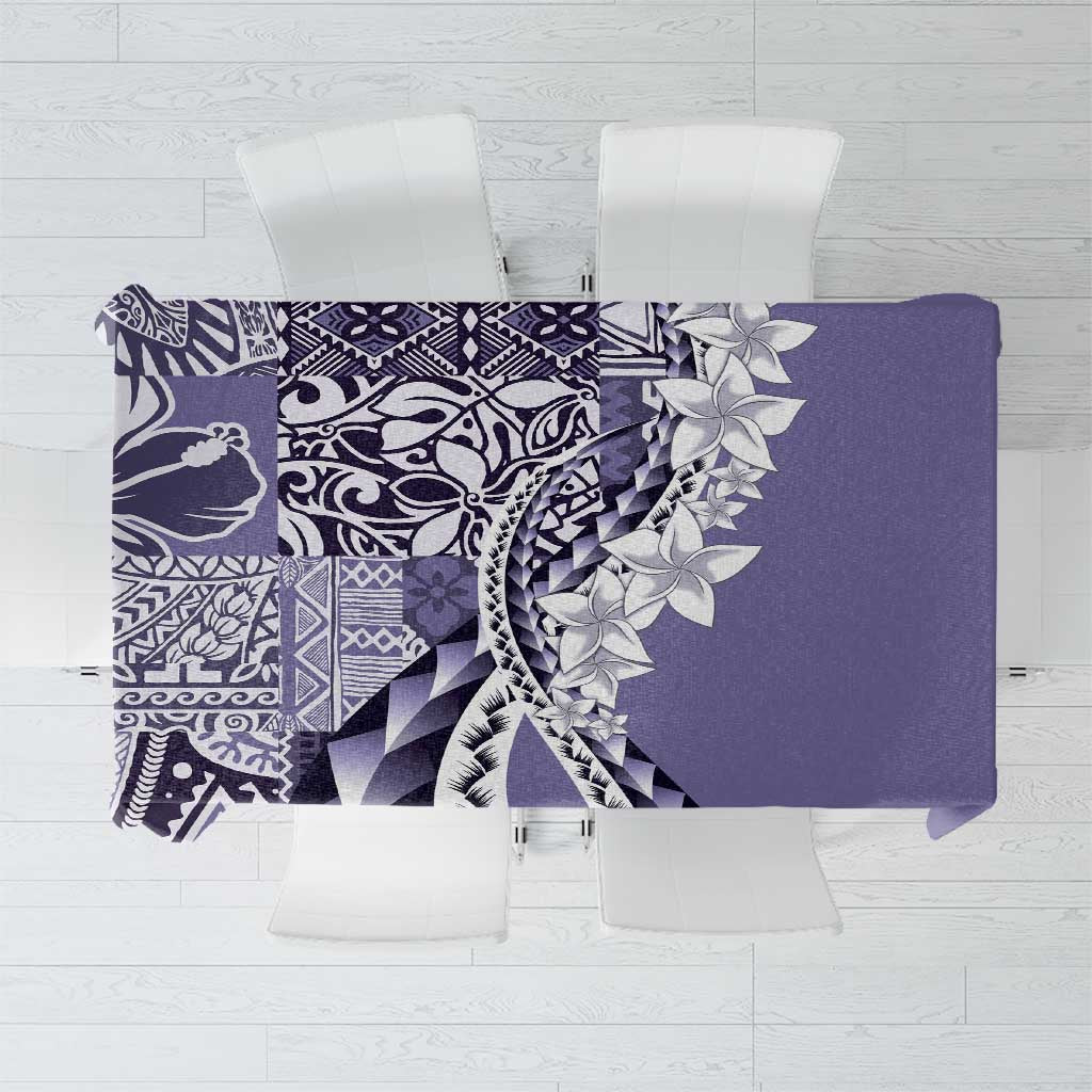 Aloha Vintage Plumeria Hawaiian Tapa Pattern Tablecloth Purple Hawaiian Tapa Pattern LT9 Purple - Polynesian Pride