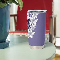 Aloha Vintage Plumeria Hawaiian Tapa Pattern Tumbler Cup Purple Hawaiian Tapa Pattern - Polynesian Pride