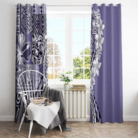 Aloha Vintage Plumeria Hawaiian Tapa Pattern Window Curtain Purple Hawaiian Tapa Pattern - Polynesian Pride