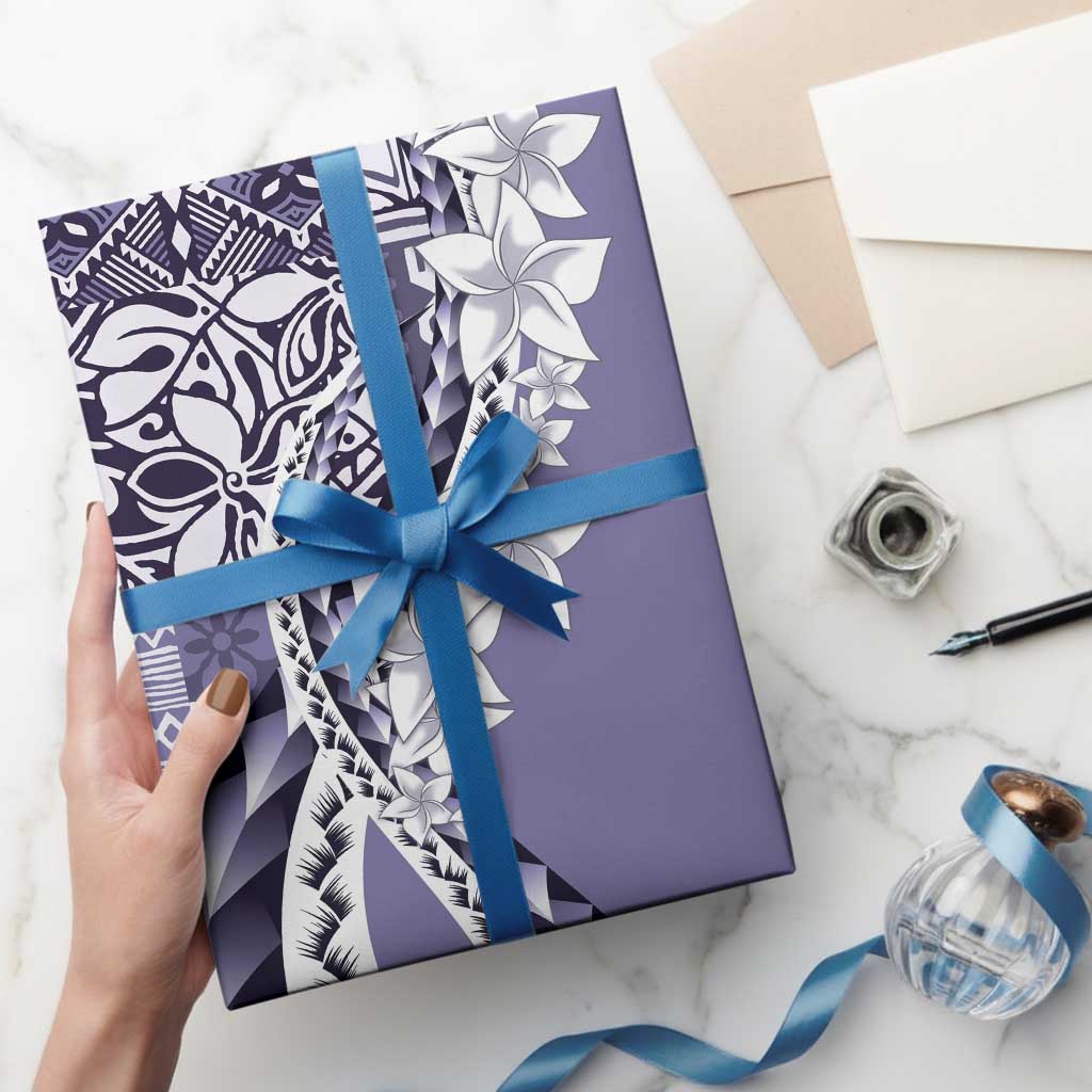 Aloha Vintage Plumeria Hawaiian Tapa Pattern Wrapping Paper Purple Hawaiian Tapa Pattern - Polynesian Pride