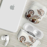 Polynesian Manta Ray AirPods Case Beige Floral Turtle Tattoo LT9 - Polynesian Pride