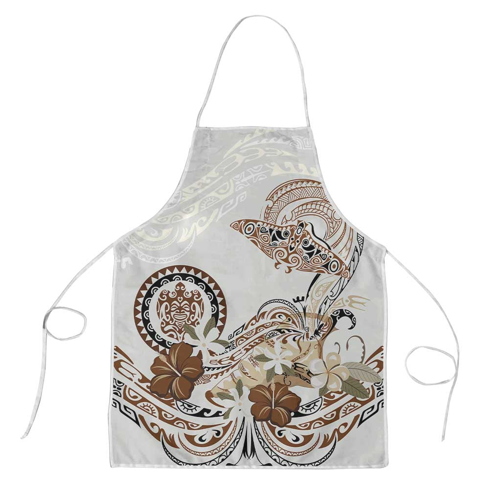 Polynesian Manta Ray Apron Beige Floral Turtle Tattoo LT9 Beige - Polynesian Pride
