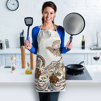 Polynesian Manta Ray Apron Beige Floral Turtle Tattoo LT9 - Polynesian Pride