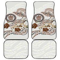 Polynesian Manta Ray Car Mats Beige Floral Turtle Tattoo LT9 - Polynesian Pride