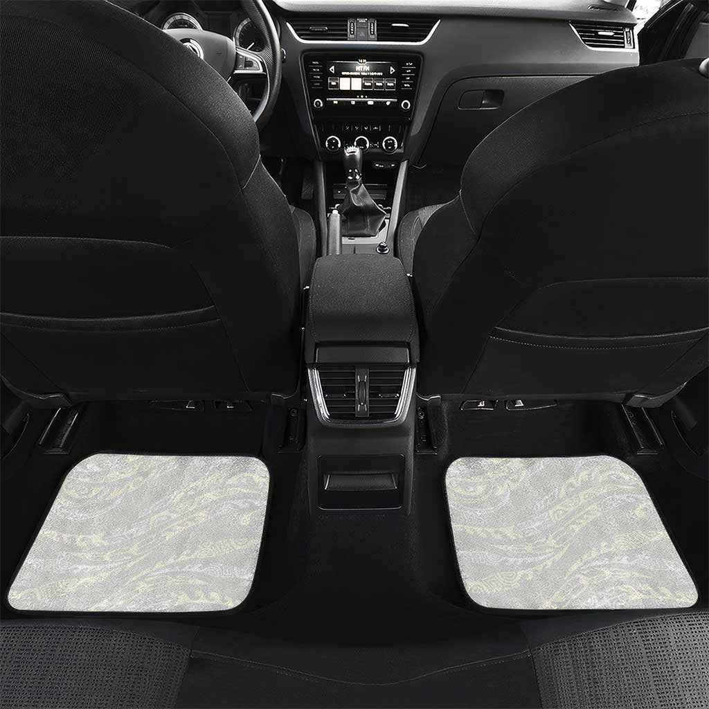 Polynesian Manta Ray Car Mats Beige Floral Turtle Tattoo LT9 Set 2pcs - Back Beige - Polynesian Pride