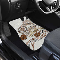 Polynesian Manta Ray Car Mats Beige Floral Turtle Tattoo LT9 - Polynesian Pride
