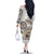 Polynesian Manta Ray Family Matching Off The Shoulder Long Sleeve Dress and Hawaiian Shirt Beige Floral Turtle Tattoo - Polynesian Pride