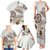 Polynesian Manta Ray Family Matching Tank Maxi Dress and Hawaiian Shirt Beige Floral Turtle Tattoo - Polynesian Pride