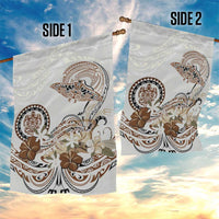 Polynesian Manta Ray Garden Flag Beige Floral Turtle Tattoo LT9 - Polynesian Pride
