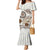 Polynesian Manta Ray Mermaid Dress Beige Floral Turtle Tattoo - Polynesian Pride