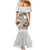 Polynesian Manta Ray Mermaid Dress Beige Floral Turtle Tattoo - Polynesian Pride