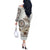 Polynesian Manta Ray Off The Shoulder Long Sleeve Dress Beige Floral Turtle Tattoo - Polynesian Pride