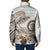Polynesian Manta Ray Padded Jacket Beige Floral Turtle Tattoo - Polynesian Pride