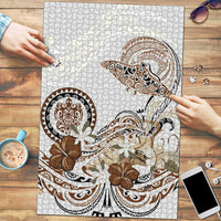 Polynesian Manta Ray Puzzle Beige Floral Turtle Tattoo LT9 Beige - Polynesian Pride